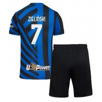 Fotbalové Dres Inter Milan Piotr Zielinski #7 Dětské Domácí 2024-25 Krátký Rukáv (+ trenýrky)